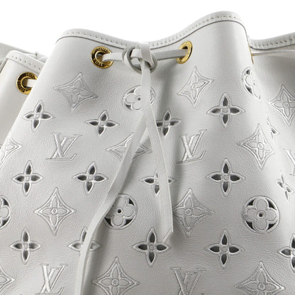 Louis Vuitton Petit Noe NM Handbag Monogram Cutout Broderie Leather