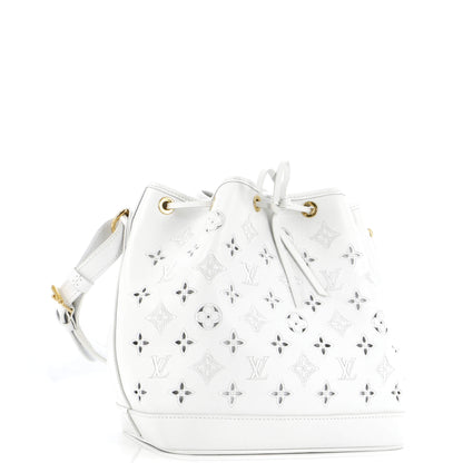 Louis Vuitton Petit Noe NM Handbag Monogram Cutout Broderie Leather