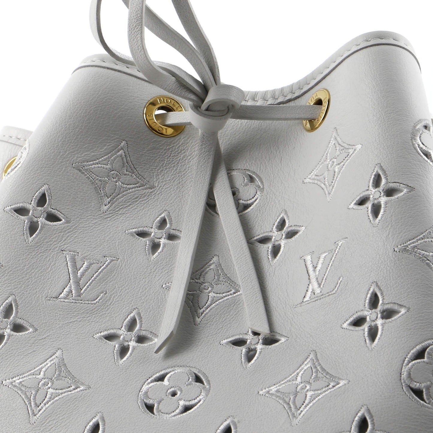 Louis Vuitton Petit Noe NM Handbag Monogram Cutout Broderie Leather