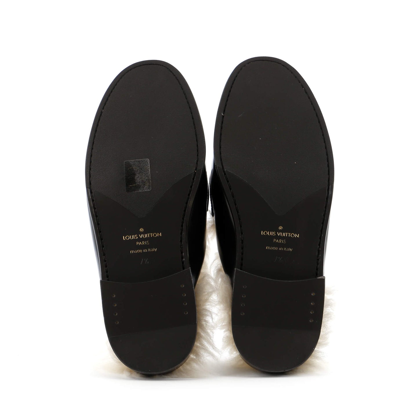 Louis Vuitton Men's Major Open Back Loafers Monogram Canvas with Shearling