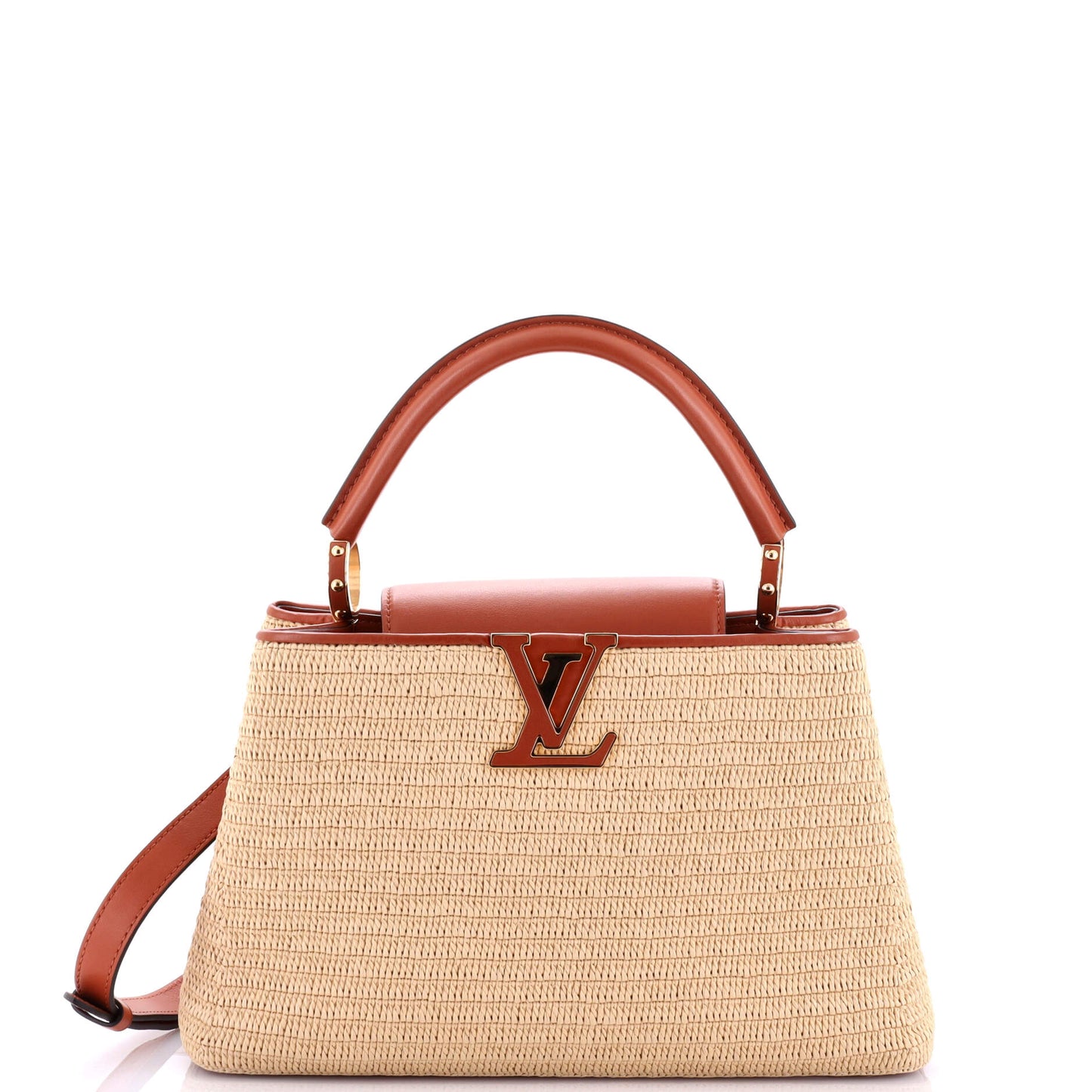 Louis Vuitton Capucines Bag Raffia with Leather PM