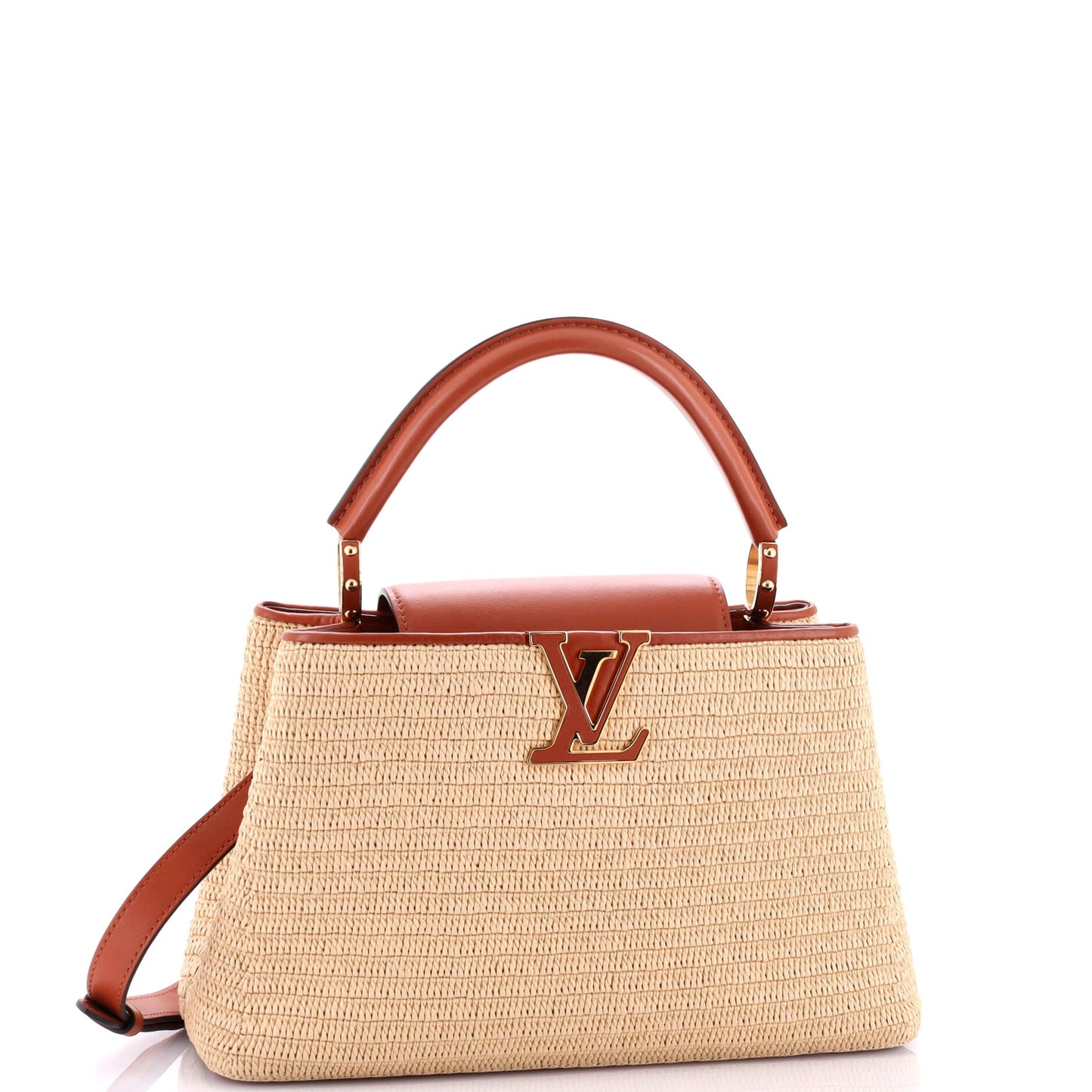 Louis Vuitton Capucines Bag Raffia with Leather PM