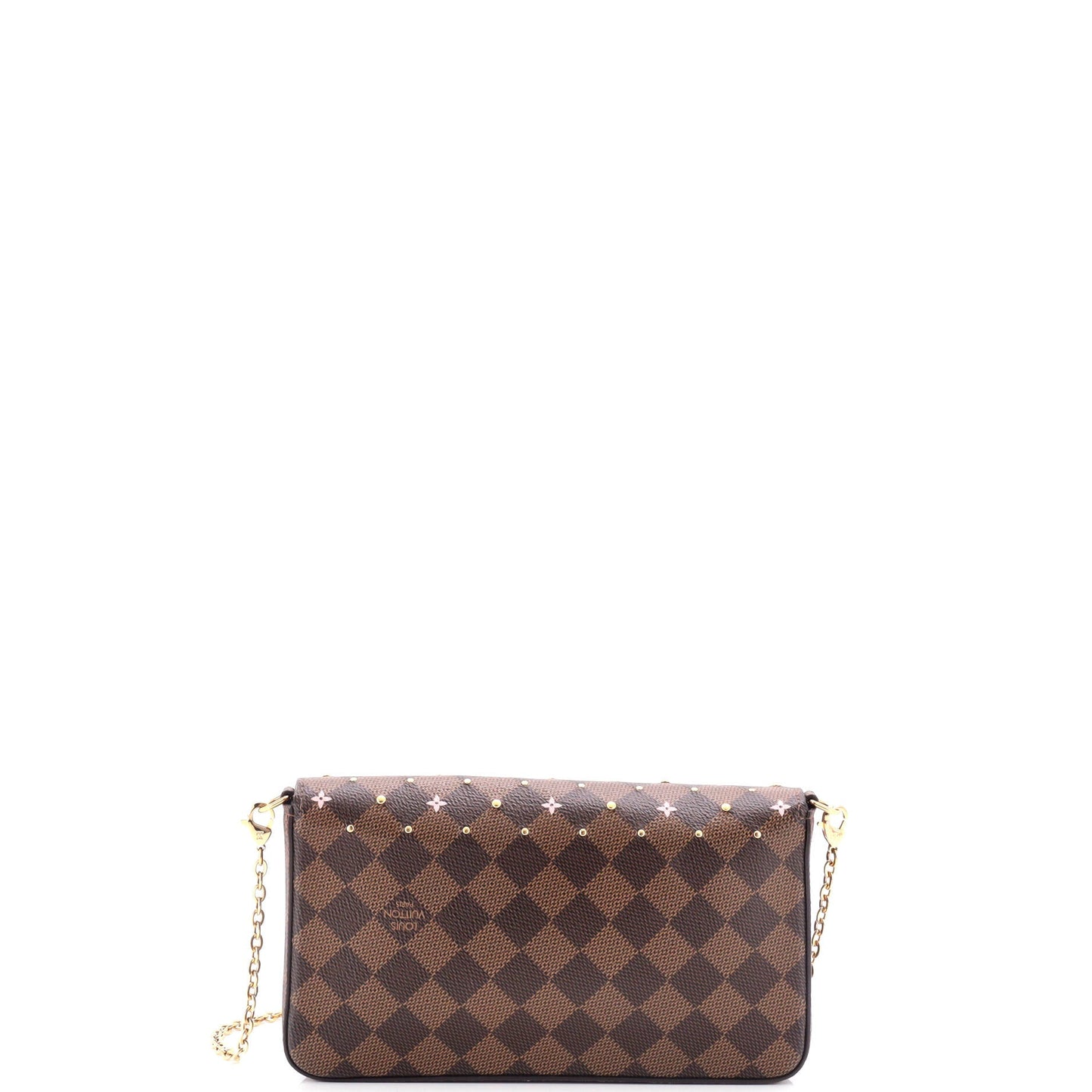 Louis Vuitton Felicie Pochette Flower Printed Studded Damier