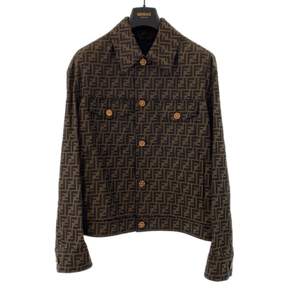 Fendi Polyester/Cotton Fendace Jacquard Blazer Jacket