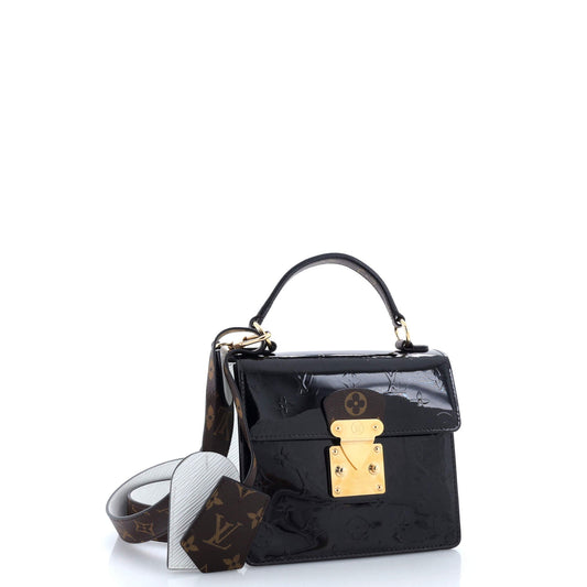 Louis Vuitton Spring Street NM Handbag Monogram Vernis with Monogram Canvas and Epi Leather