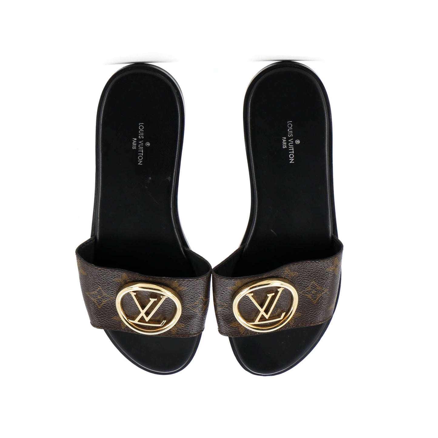 Louis Vuitton Women's Lock It Flat Mule Sandals Monogram Canvas