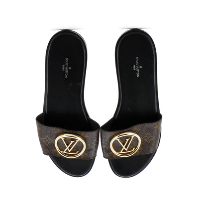 Louis Vuitton Women's Lock It Flat Mule Sandals Monogram Canvas