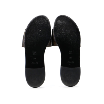 Louis Vuitton Women's Lock It Flat Mule Sandals Monogram Canvas