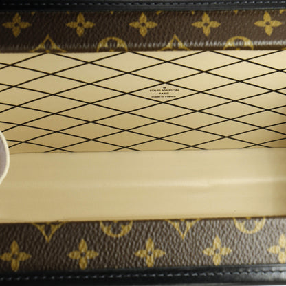Louis Vuitton Petite Malle Handbag Studded Taiga Leather and Monogram Canvas