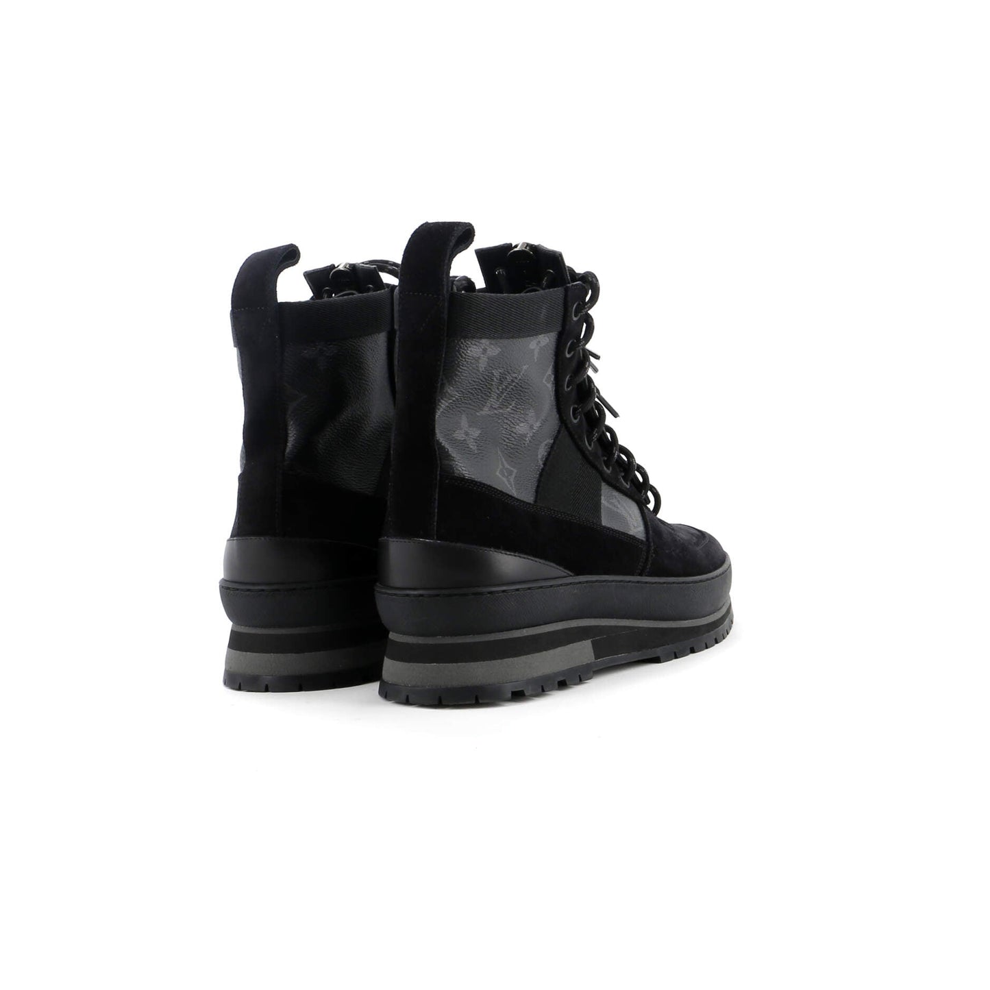 Louis Vuitton Men's Harlem Ankle Sneakers Suede with Monogram Eclipse