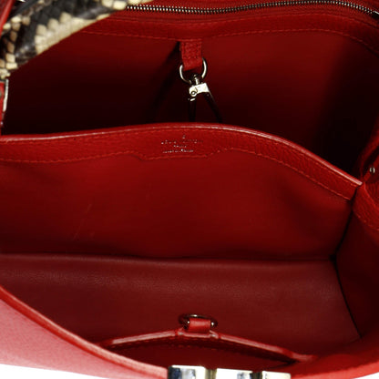 Louis Vuitton Capucines Bag Leather with Python PM