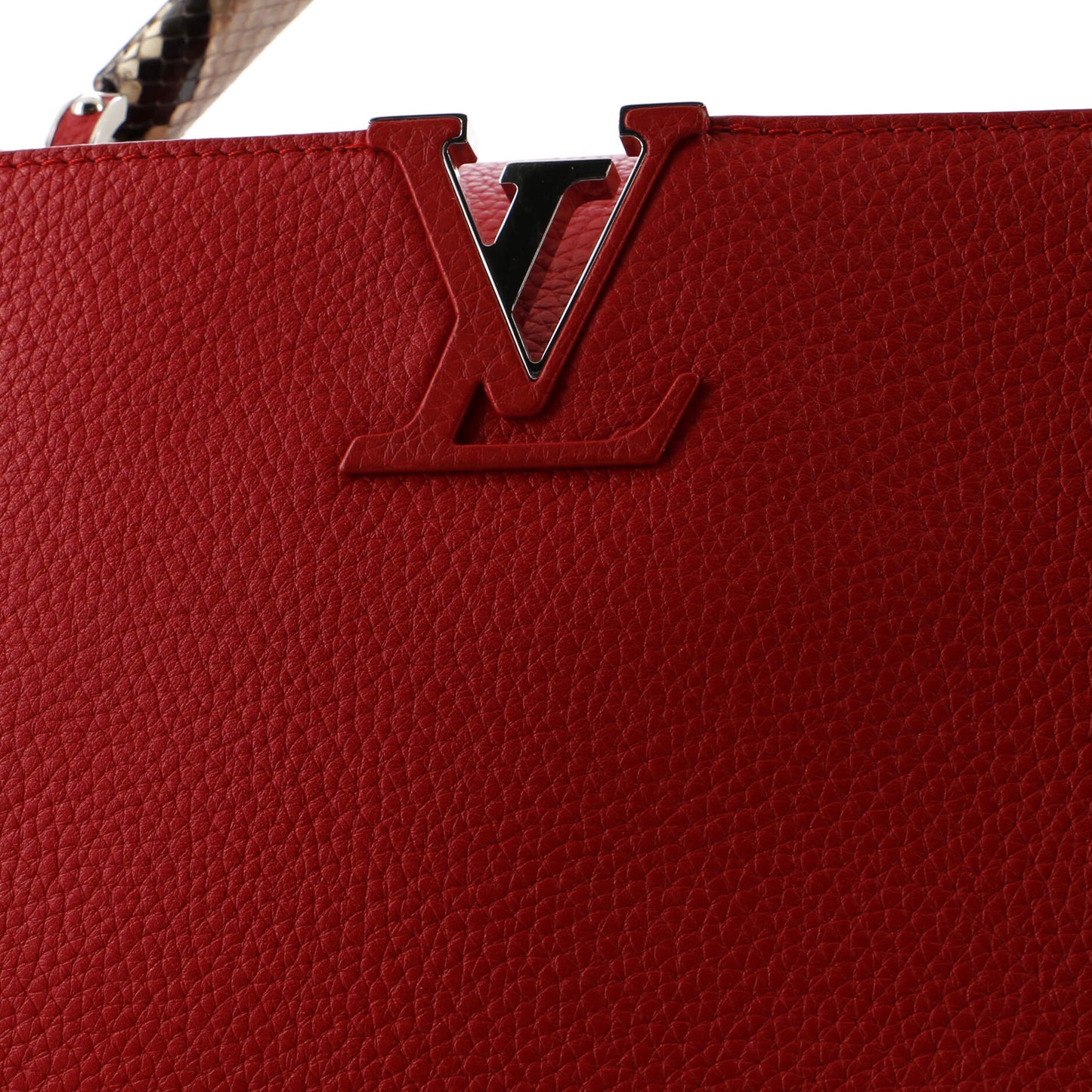 Louis Vuitton Capucines Bag Leather with Python PM