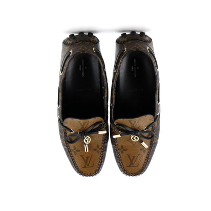 Louis Vuitton Women's Gloria Flat Loafers Reverse Monogram Canvas