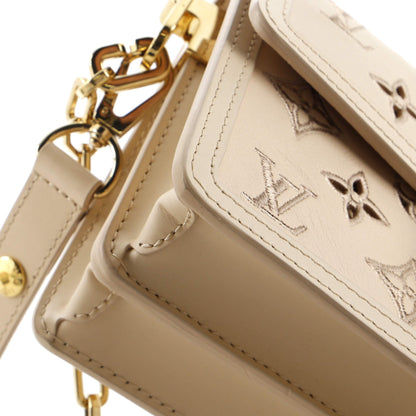 Louis Vuitton Dauphine Shoulder Bag Monogram Cutout Broderie Leather East West