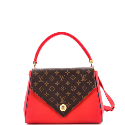 Louis Vuitton Double V Handbag Calfskin with Monogram Canvas
