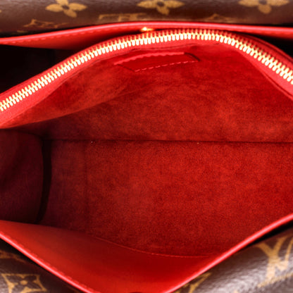 Louis Vuitton Double V Handbag Calfskin with Monogram Canvas