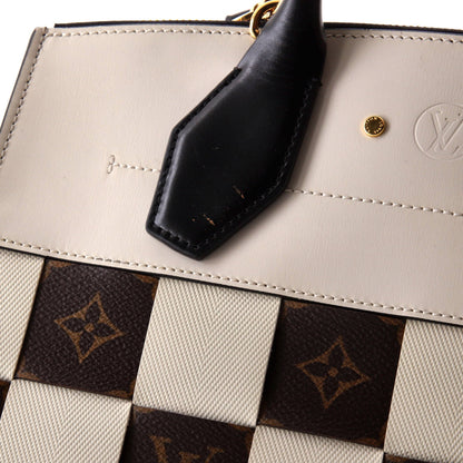 Louis Vuitton City Steamer Handbag Damier Tressage Monogram Canvas and Leather MM