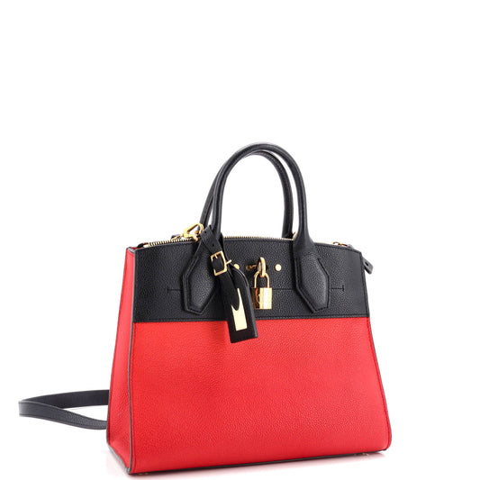 Louis Vuitton City Steamer Handbag Leather PM