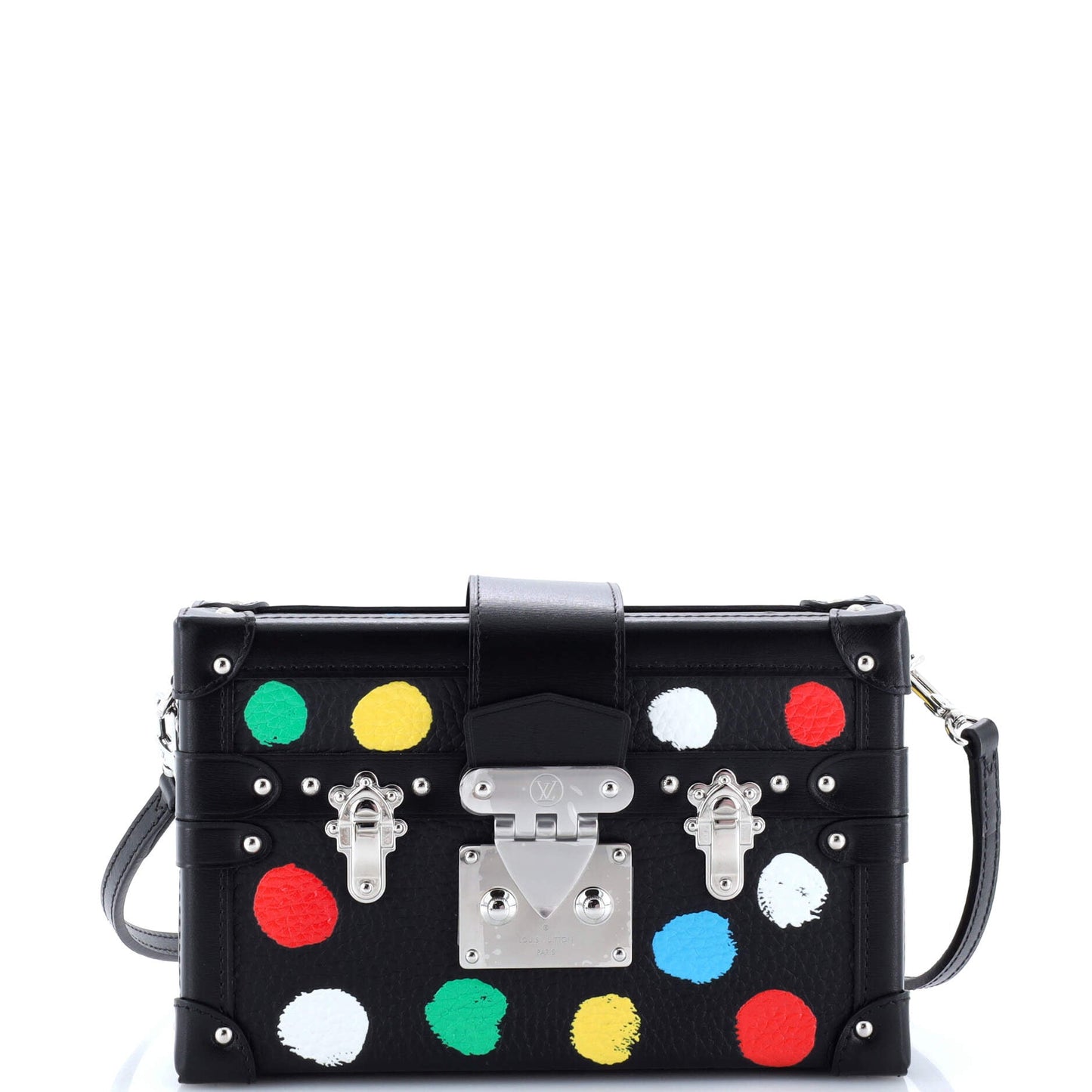 Louis Vuitton Petite Malle Handbag Yayoi Kusama Painted Dots Taurillon Leather