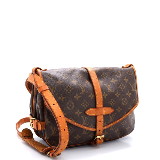Louis Vuitton Saumur Handbag Monogram Canvas 30