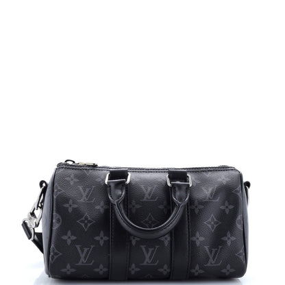 Louis Vuitton Keepall Bandouliere Bag Reverse Monogram Eclipse Canvas 25