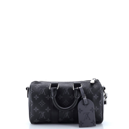Louis Vuitton Keepall Bandouliere Bag Reverse Monogram Eclipse Canvas 25