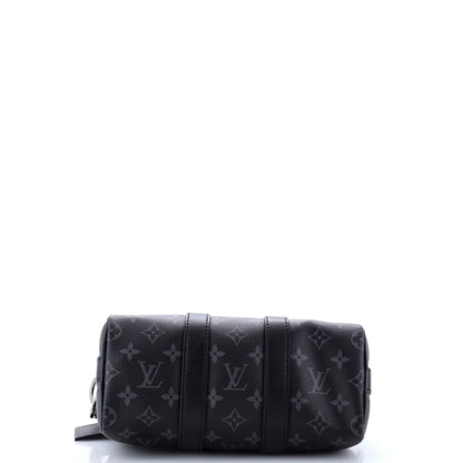 Louis Vuitton Keepall Bandouliere Bag Reverse Monogram Eclipse Canvas 25