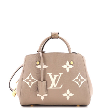 Louis Vuitton Montaigne Handbag Bicolor Monogram Empreinte Giant BB
