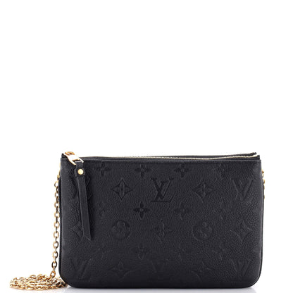 Louis Vuitton Double Zip Pochette Monogram Empreinte Leather