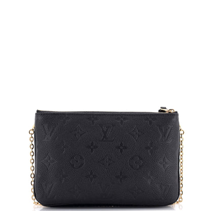 Louis Vuitton Double Zip Pochette Monogram Empreinte Leather