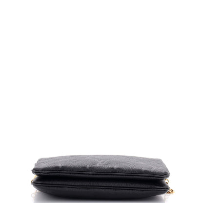 Louis Vuitton Double Zip Pochette Monogram Empreinte Leather