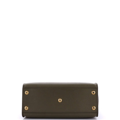 Louis Vuitton On My Side Tote Leather with Monogram Canvas MM