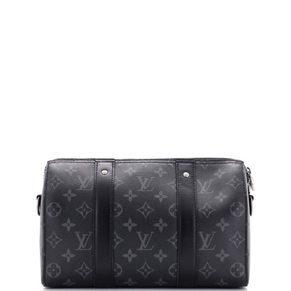 Louis Vuitton Keepall Bandouliere Bag Reverse Monogram Eclipse Canvas 25