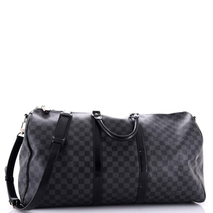 Louis Vuitton Keepall Bandouliere Bag Damier Graphite 55