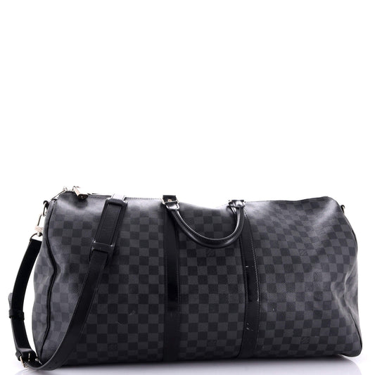 Louis Vuitton Keepall Bandouliere Bag Damier Graphite 55
