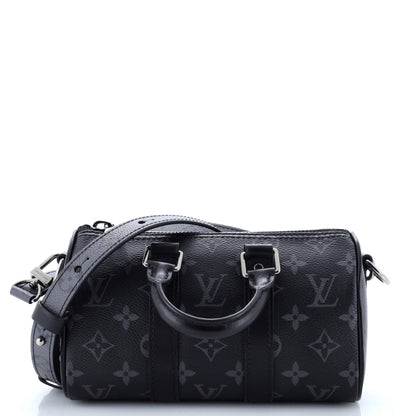 Louis Vuitton Keepall Bandouliere Bag Reverse Monogram Eclipse Canvas XS