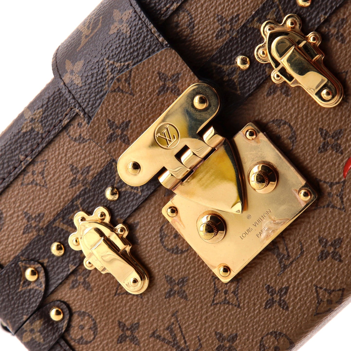 Louis Vuitton Petite Malle Handbag Reverse Monogram Canvas