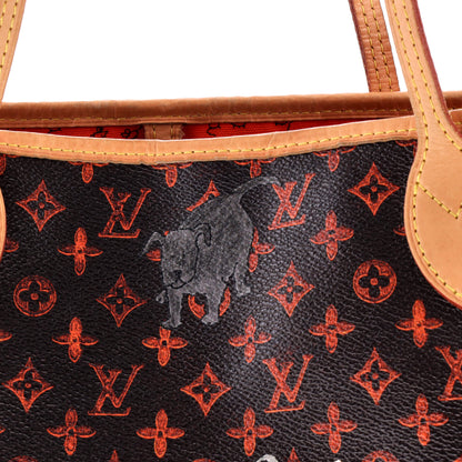 Louis Vuitton Neverfull NM Tote Limited Edition Grace Coddington Catogram Canvas MM