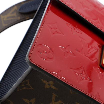 Louis Vuitton Spring Street NM Handbag Monogram Vernis with Monogram Canvas and Epi Leather