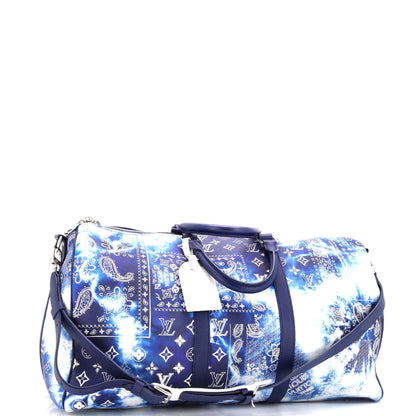 Louis Vuitton Keepall Bandouliere Bag Limited Edition Monogram Bandana Leather 50