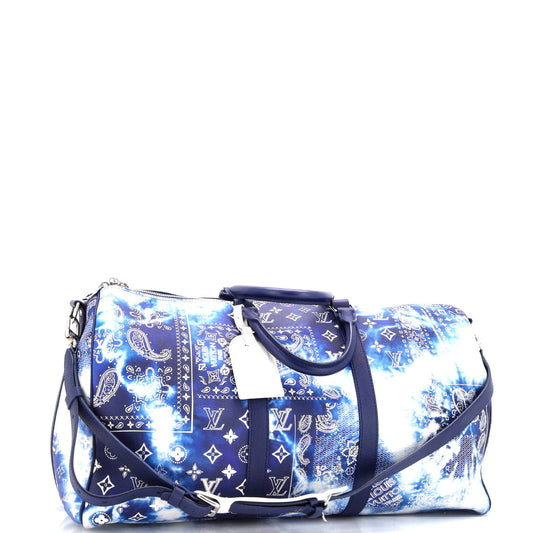 Louis Vuitton Keepall Bandouliere Bag Limited Edition Monogram Bandana Leather 50
