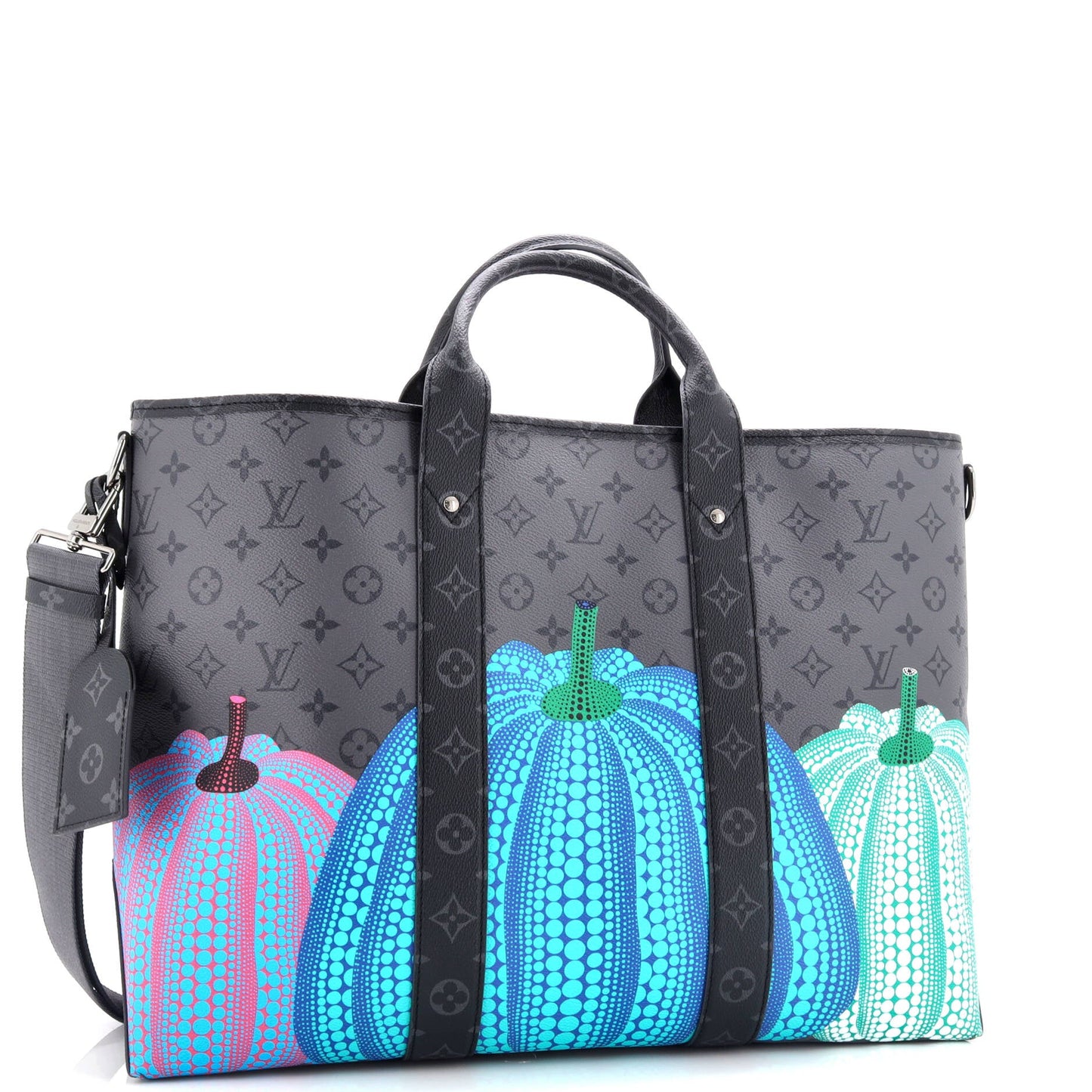 Louis Vuitton Weekend Tote Yayoi Kusama Pumpkins Reverse Monogram Eclipse Canvas GM