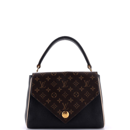 Louis Vuitton Double V Handbag Calfskin with Monogram Canvas