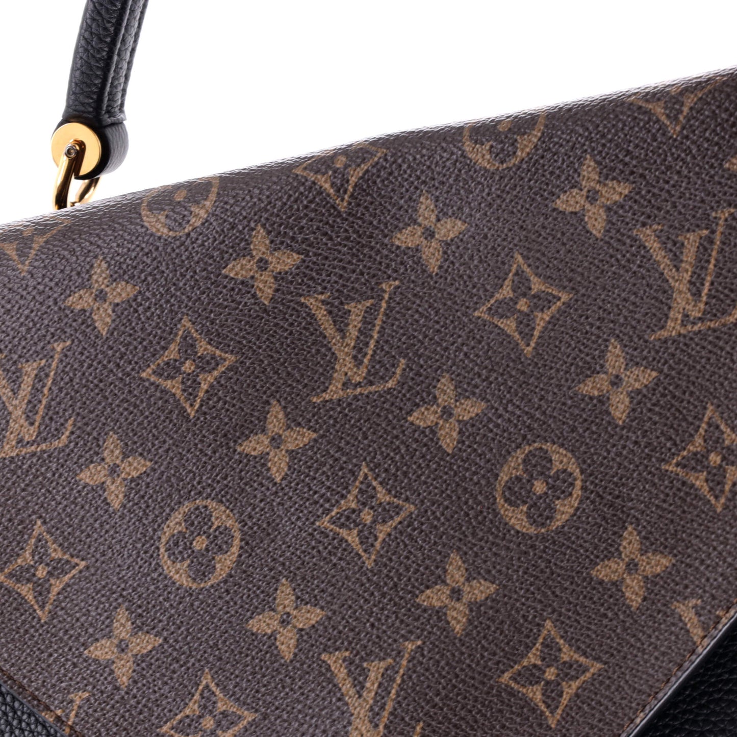 Louis Vuitton Double V Handbag Calfskin with Monogram Canvas