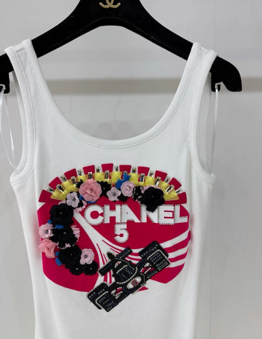 Chanel 23C Formula 1 White Dress