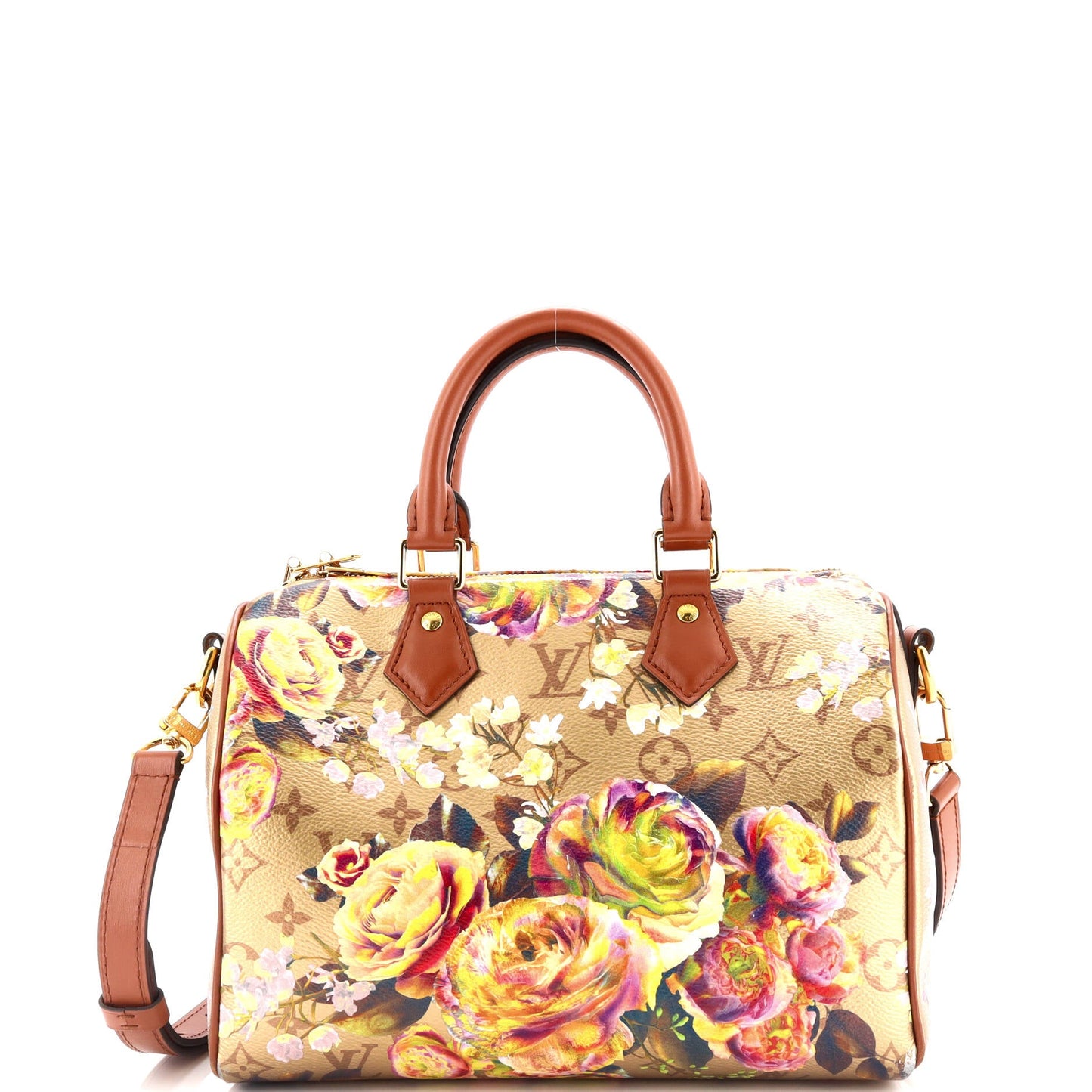 Louis Vuitton Speedy Bandouliere Bag Limited Edition Flowers Monogram Canvas 25