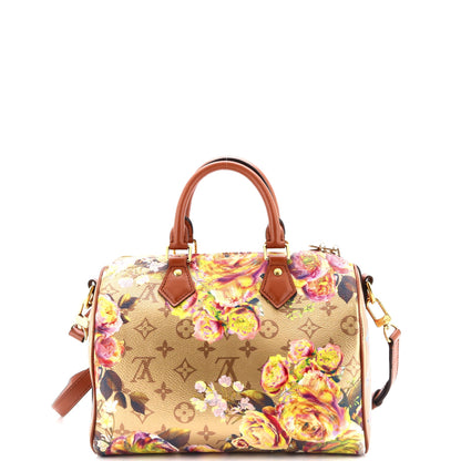 Louis Vuitton Speedy Bandouliere Bag Limited Edition Flowers Monogram Canvas 25