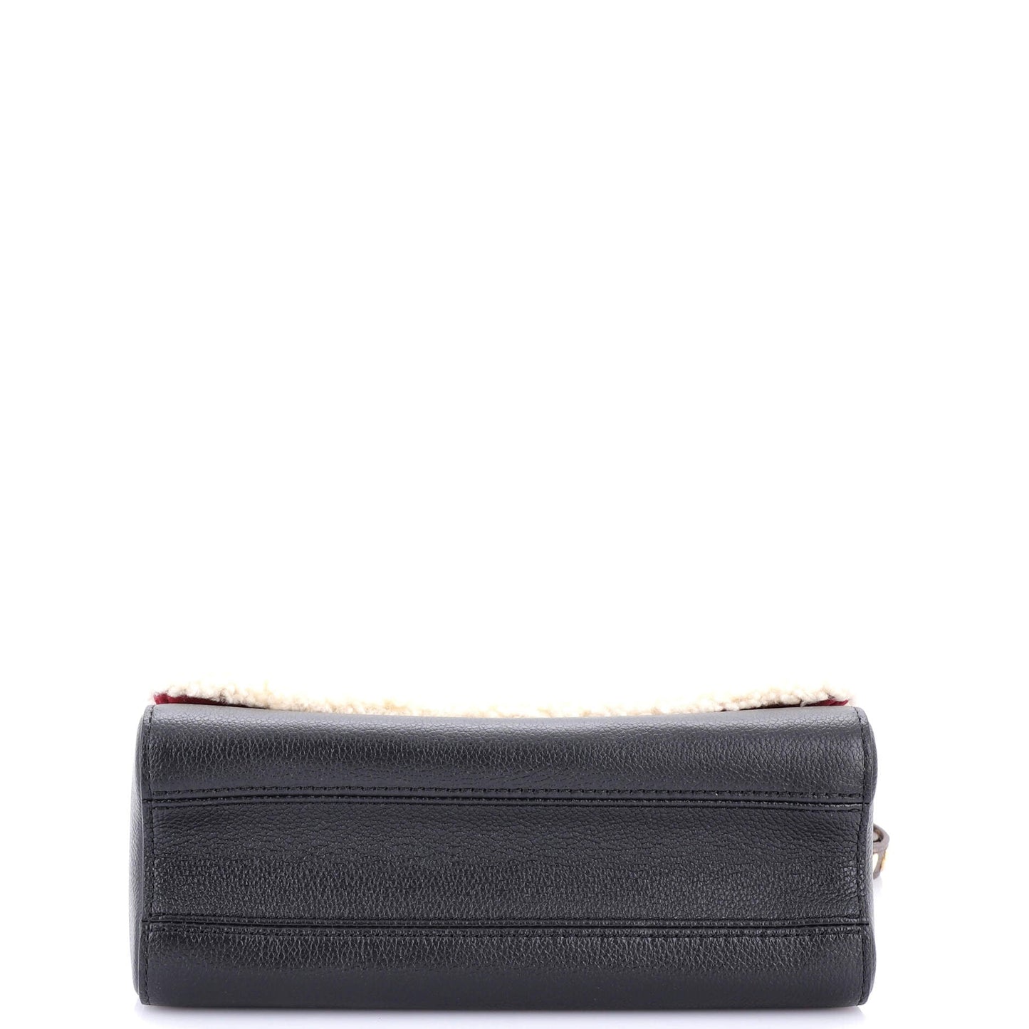 Louis Vuitton Twist Handbag Leather and Monogram Teddy Shearling MM