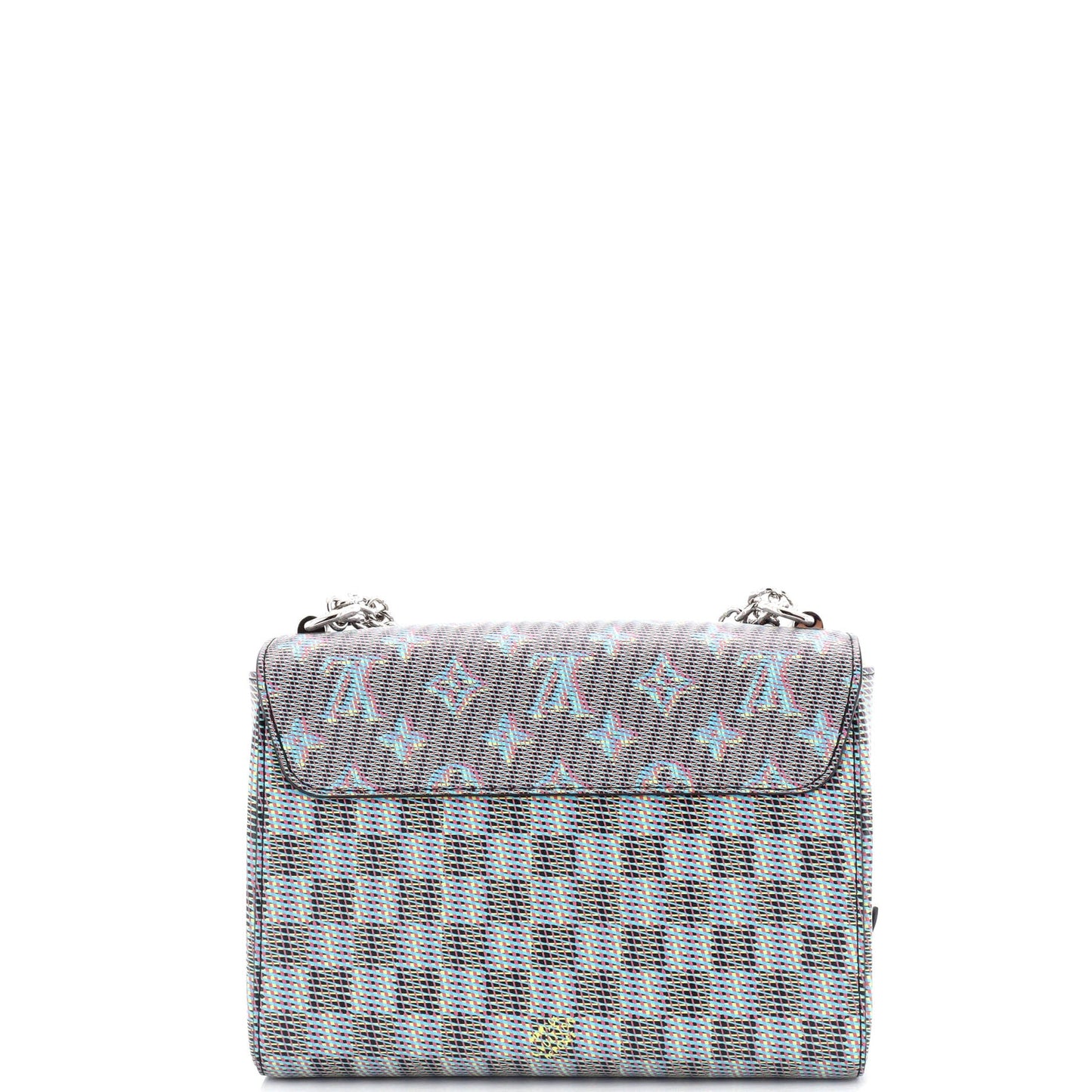 Louis Vuitton Twist Handbag Damier Monogram LV Pop Leather MM