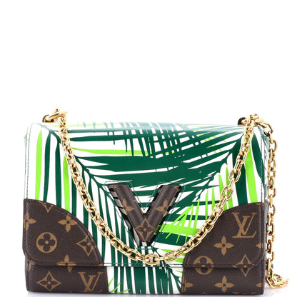 Louis Vuitton Twist Handbag Limited Edition Palm Print Leather with Monogram Canvas MM